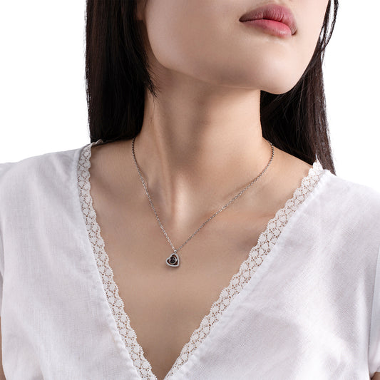 Dây chuyền chiếu ảnh trái tim thép không gỉ - CP09